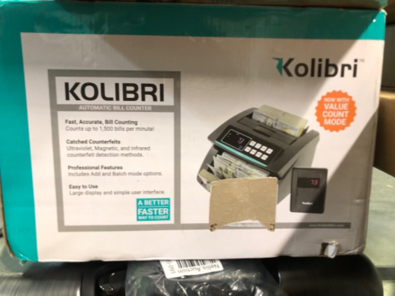 Photo 4 of Kolibri Money Counter Machine - 1,500 bills per min, advanced counterfeit detection, set up in minutes, Add and Batch Modes, Cash Counter with LCD Display,3-year warranty - 24/7 US customer support Pack of 1