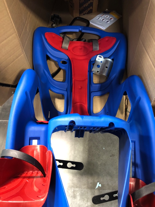 Photo 1 of Bellelli Bicycle Baby Carrier in Stem, Seatpost or Rack mounts Seatpost Mounted, Red/Blue