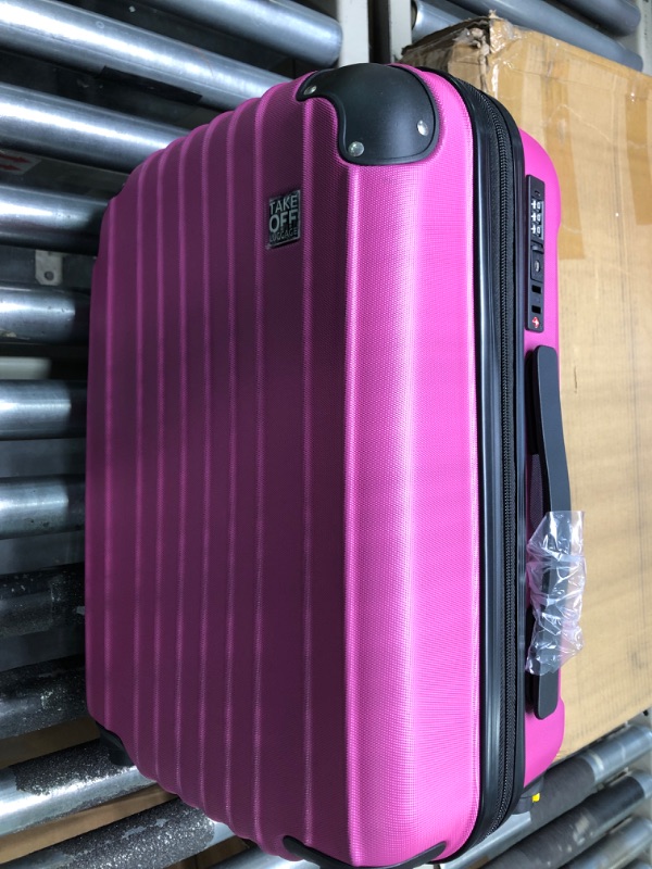 Photo 4 of Take OFF Luggage 18 inch Hardshell Carry On Suitcase that Converts into Underseater Luggage with Removable Spinner Wheels for Airline Personal Item Use Requirements, 18 x 14 x 8 Inches - Hot Pink Red 18 Inch