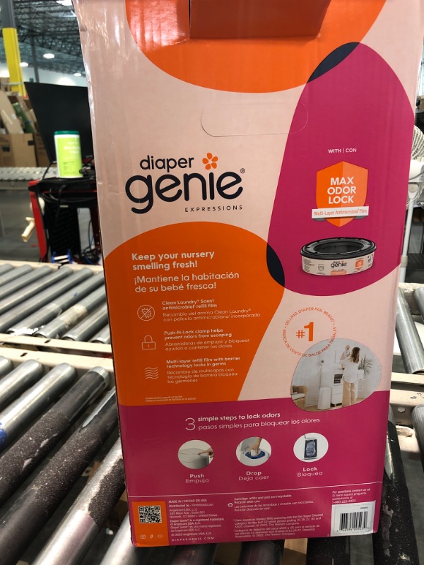 Photo 2 of Diaper Genie Expressions Pail | Odor-Controlling Baby Diaper Disposal System | Includes Diaper Pail and 1 Starter Refill Bag