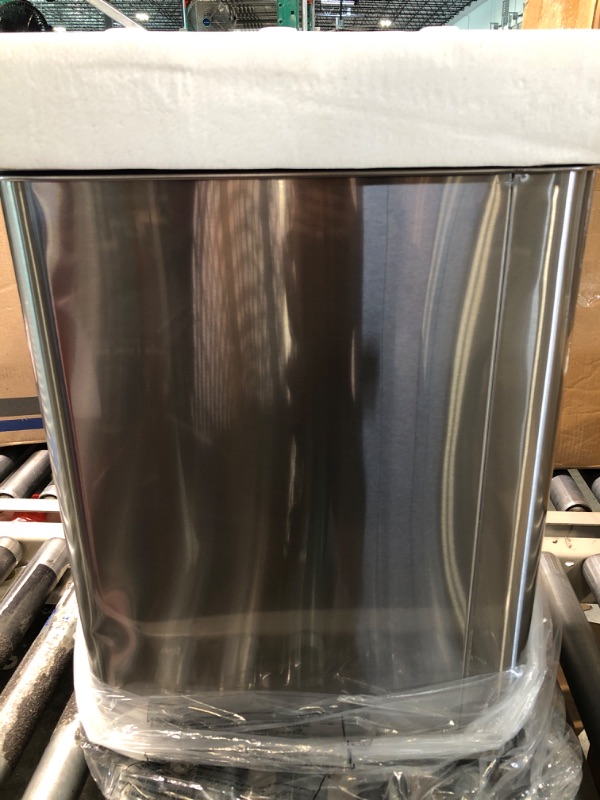 Photo 1 of **MINOR DENT**iTouchless 13 Gallon Wings-Open Sensor Trash Can with AbsorbX Odor Filter and Pet-Proof Lid, Stainless Steel, Automatic Touchless Garbage Prevents Dogs & Cats Getting in kitchen-waste-bins