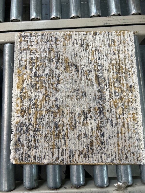 Photo 2 of Amber Lewis x Loloi Alie Collection ALE-05 Gold / Beige, Traditional 18" x 18" Sample Rug Gold / Beige 18" x 18" Sample Area Rug