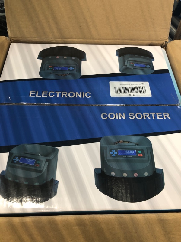 Photo 3 of 8T8 USD Coin Counter Machine - Professional Automatic Coin Sorter and Wrapper/Roller with LCD Display and 5 Coin Bins and Tubes