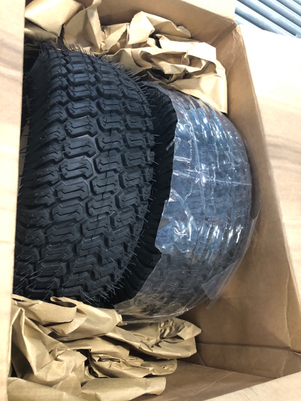 Photo 3 of 2pcs 13x5.00-6" Flat Free Lawn Mower tires lawn and garden lawn mower replacement Solid Tire and Wheel with Steel Rim 3/4" Grease Bushing and 3.25"-5.9" Centered Hub¡­ 13x5.00-6Solid Tire
