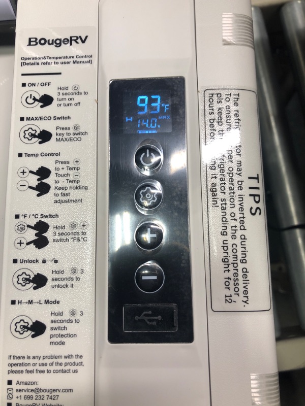 Photo 1 of BougeRV 12 Volt Refrigerator 12V Car Fridge 23 Quart Portable Freezer Compressor Cooler 12/24V DC 110~240 Volt AC for Truck Van RV Camper SUV Boat Travel Camping Road Trips Tailgating -7?~50?
