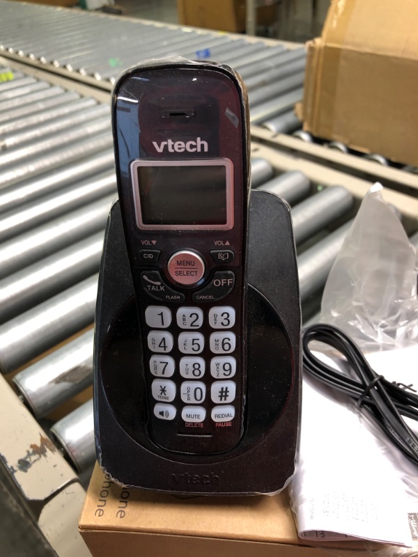 Photo 3 of VTech VG101-11 DECT 6.0 Cordless Phone for Home, Blue-White Backlit Display, Backlit Big Buttons, Full Duplex Speakerphone, Caller ID/Call Waiting, Easy Wall Mount, Reliable 1000 ft Range (Black) Caller ID Black