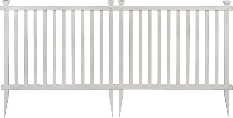 Photo 1 of Zippity Outdoor Products ZP19037 No Dig Baskenridge Semi-Permanent Vinyl Fence, White (36in H x 42in W)- 2 pack
