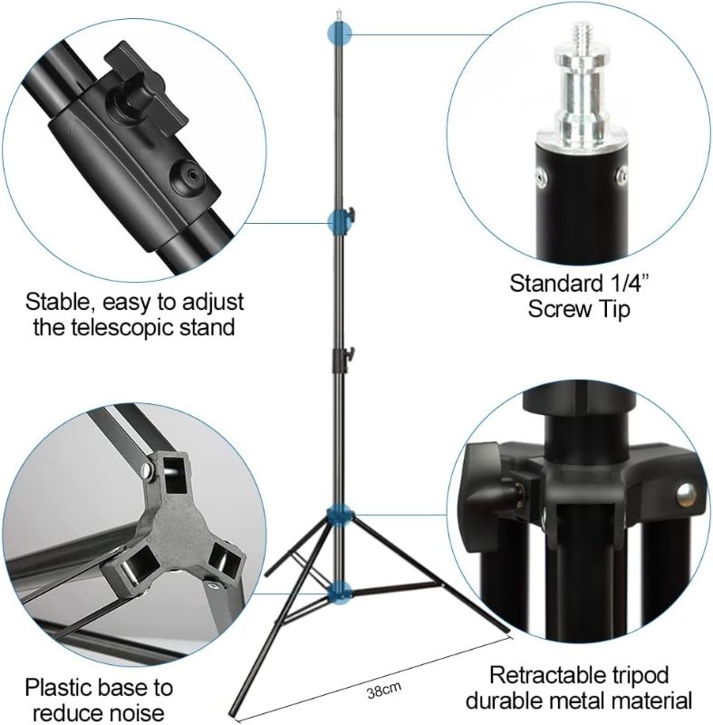 Photo 1 of Aluminum Alloy Light Stand 9.5 Feet/2.8m Adjustable Spring Cushioned Photography Tripod Stands for Photo Studio Speedlight Flashes, Ring Light, Photographic Equipments Thickening Flash Stand, 1 Pack 1 Pack 2.8m /110in Aluminium Alloy Tripod 1 Pack 2.8m /1