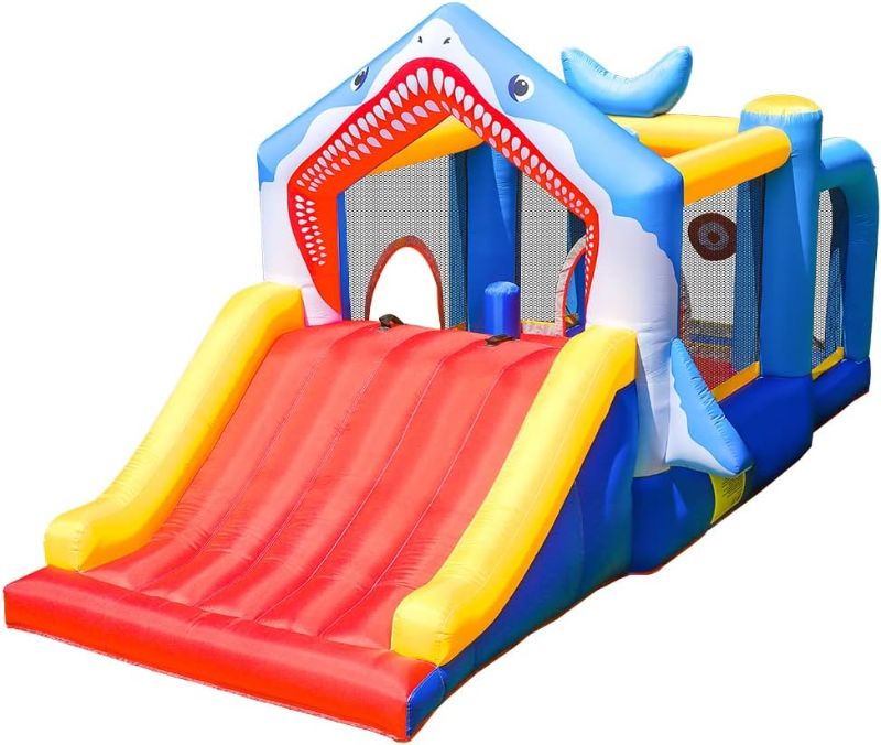 Photo 1 of Doctor Dolphin Quality Bounce House Toddler Ball Pit Inflatable Slide Bouncer Jumper Shark Bouncy Castle Park for Kids 2-12 Indoor or Outdoor, Wet and Dry
