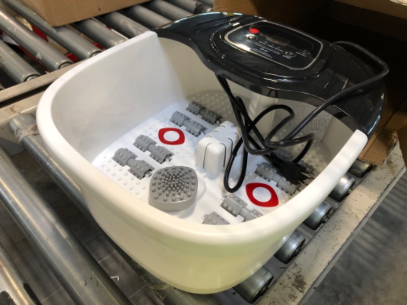 Photo 1 of Foot Spa Bath Massager with Heat, Epsom Salt,Bubbles, Vibration and Red Light,8 Massage Roller Pedicure Foot Spa Tub for Stress Relief,Foot Soaker with Acupressure Massage Points&Temperature Control