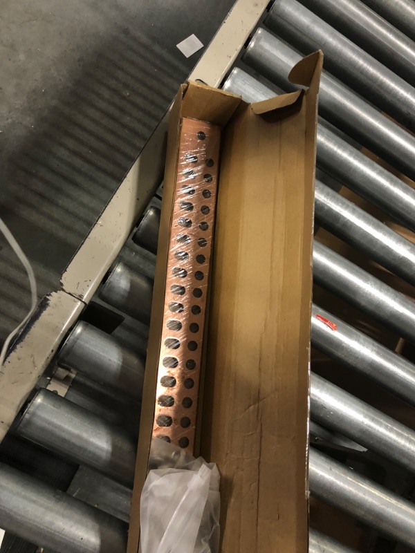 Photo 3 of 24" Heavy-Duty Copper Ground Bar,Grounding Bar Kit Block, with 56 x 0.41’’ Holes & Slots,2” Standoff Insulators Made from UL Recognized Material,2500V GCB04156, 24’’ Smart Bar w/ 56 x 0.41’’ Holes and Slots