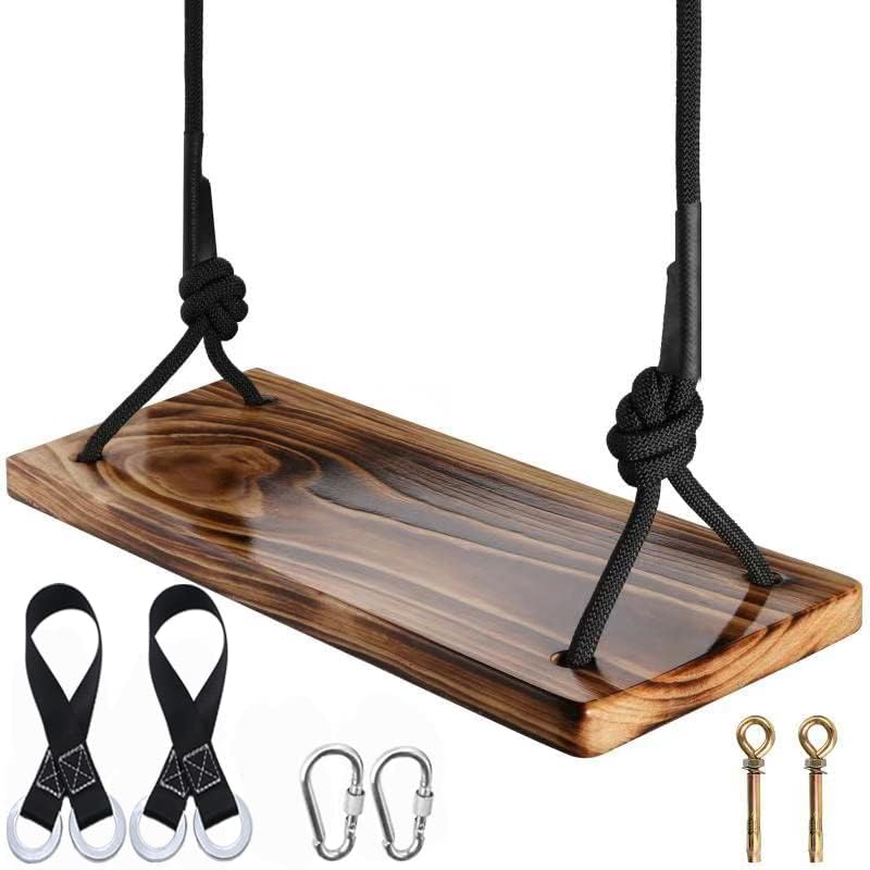 Photo 1 of 
Click image to open expanded view




ATFWEL Carbonized Hanging Swing Seat with Adjustable Rope for Adult Kids Garden,Yard,Indoor,Outdoor Durable Wooden Swing Can Withstand 440LB (17.7x7.9x1.0 inch)