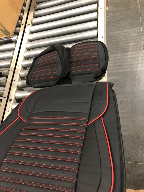 Photo 1 of ARTIBY Fit for Audi A6 2000-2022 Car Seat Covers,Standed Front Set Leather Car Seat Covers,Waterproof Premium Car Interior (Black Red) Standed Front Set Black Red