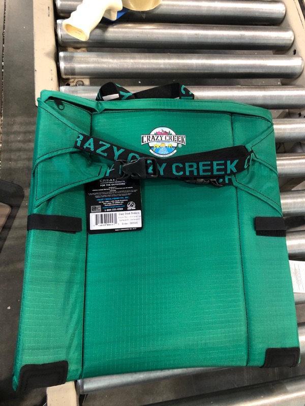 Photo 2 of Crazy Creek Original Chair Perfect for Stadium Seats, Camping, Hiking & More, Comfort on All Terrains, Adjustable Straps, Lightweight Design, Water-Resistant Green