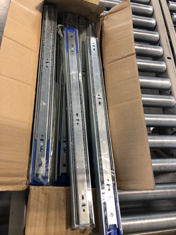 Photo 2 of 10 Pairs of 22 Inch Hardware 3-Section Soft Close Full Extension Ball Bearing Side Mount Drawer Slides,100 LB Capacity Drawer Slide 22 Inch-10 pairs