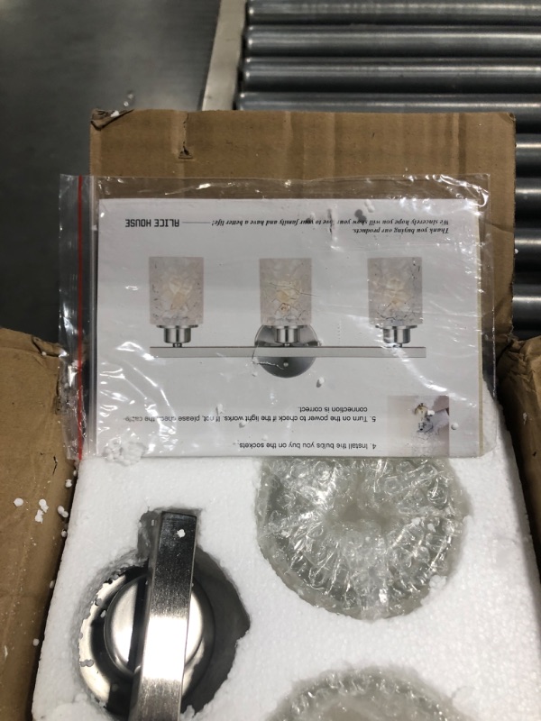 Photo 1 of ALICE HOUSE 20.5" Vanity Lights, 3 Light Wall Lighting, Brushed Nickel Finish Bathroom Lights Over Mirror, Bathroom Lighting AL9082-W3
