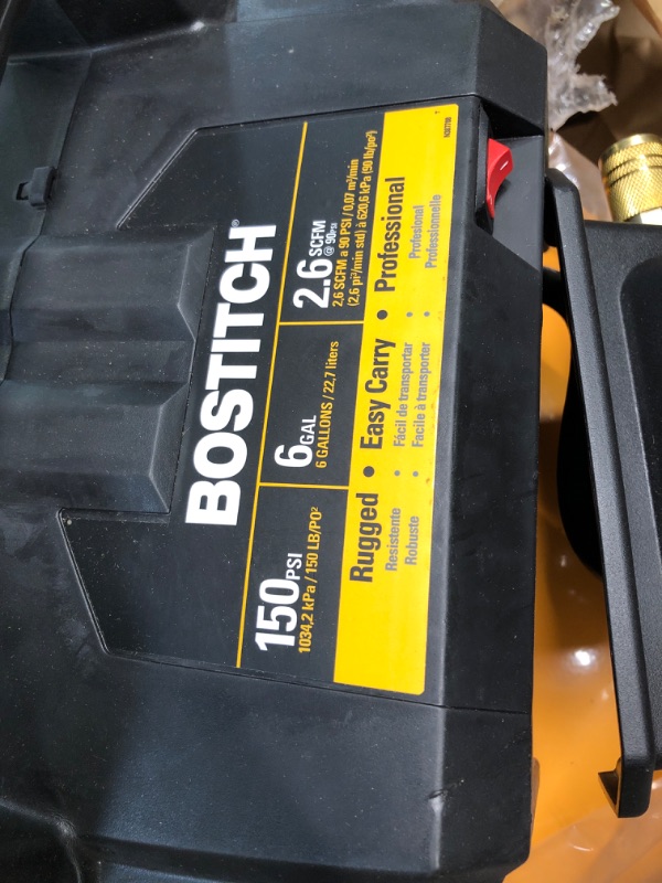 Photo 4 of BOSTITCH Pancake Air Compressor, Oil-Free, 6 Gallon, 150 PSI (BTFP02012)