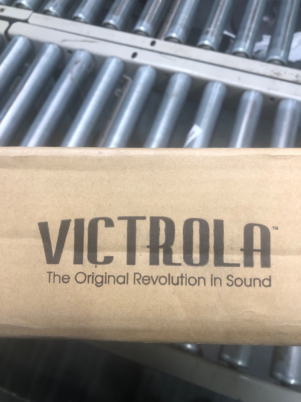 Photo 1 of Victrola Wooden Record Crate - Table Top Album Holder and Organizer for All Records, Holds over 50 Vinyls, Classy Wood Finish, Easy Installation, Elegant Design Wood color Crate