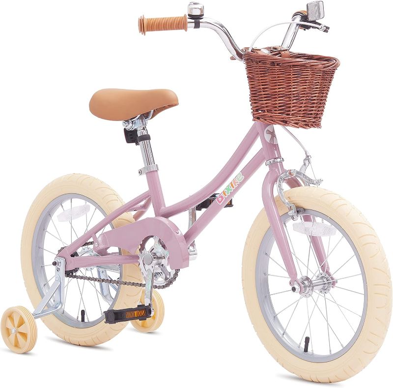 Photo 1 of Bixike Retro Design Girls Bike with Basket for 4-13 Years Old Kids, 16 Inch Kid Bicycle for Girls with Bell and Training Wheels, 20 Inch with Kickstand,Multiple Colors