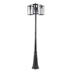 Photo 1 of LUTEC 3-Light Black Cast Aluminum Hardwired Outdoor Weather Resistant Post Light Set with No Bulbs Included