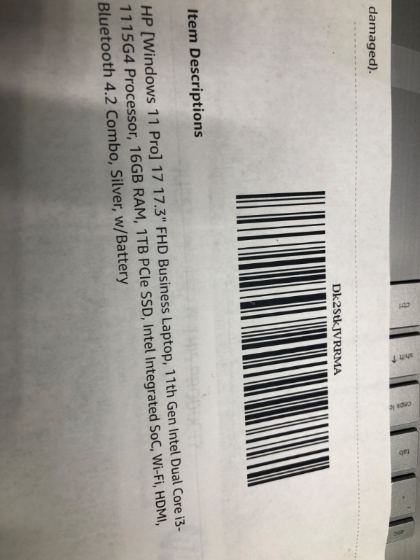 Photo 3 of HP [Windows 11 Pro 17 17.3" FHD Business Laptop, 11th Gen Intel Dual Core i3-1115G4 Processor, 16GB RAM, 1TB PCIe SSD, Intel Integrated SoC, Wi-Fi, HDMI, Bluetooth 4.2 Combo, Silver, w/Battery 16GB RAM | 1TB PCIe SSD