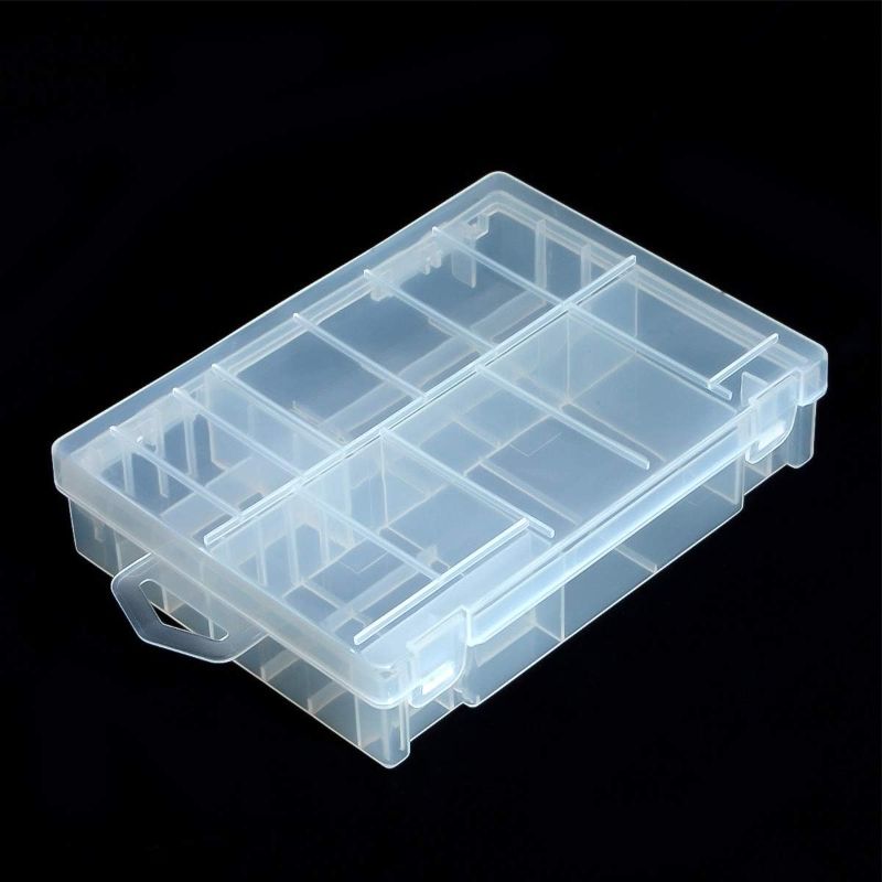 Photo 1 of YXQ 24 Battery Organizer Storage Case Box Holder Clear Plastic Container Portable-Holds 8AAA+8AA+2x9V+4C+2D Various Sizes