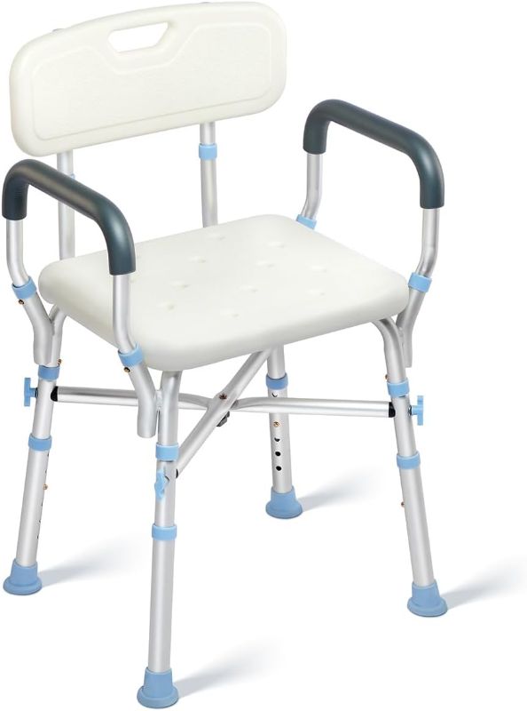 Photo 1 of 
OasisSpace Shower Chair with Back 500lbs - Heavy Duty Shower Seat with Handles for Handicap, Disabled, Seniors & Elderly, Adjustable Medical Bathroom