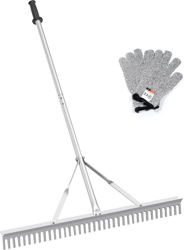 Photo 1 of 
Landscape Rake 36 Inch Head, Leaf Rakes for Lawns with 67 Inch Handle,Aluminum Yard Rake Tool for Loosening Soil, Landscaping Lawn Care , Lake Garden Pond..