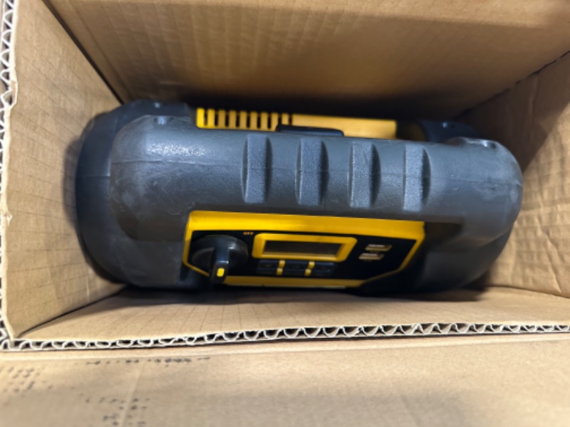 Photo 5 of DEWALT DXAEJ14 Digital Portable Power Station Jump Starter: 1400 Peak/700 Instant Amps, 120 PSI Digital Air Compressor, 3.1A USB Ports, Battery Clamps , Yellow