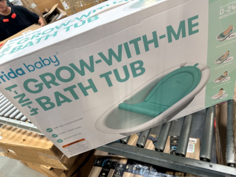 Photo 2 of 4-in-1 Grow-with-Me Bath Tub by Frida Baby Transforms Infant Bathtub to Toddler Bath Seat with Backrest for Assisted Sitting in Tub