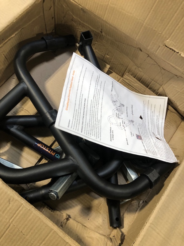 Photo 1 of GRAND PITSTOP Universal Rear Paddock Stand for Motorcycle with Swingarm Rest (Dismantable with Skate Wheels, Black, Motorcycle Weight Up to 450 Kgs)