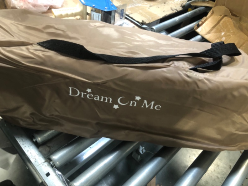 Photo 1 of Dream On Me Zodiak Portable Playard in Coffee and Blue, Lightweight, Packable and Easy Setup Baby Playard, Breathable Mesh Sides and Soft Fabric - Comes with a Removable Padded Mat Coffee/Blue