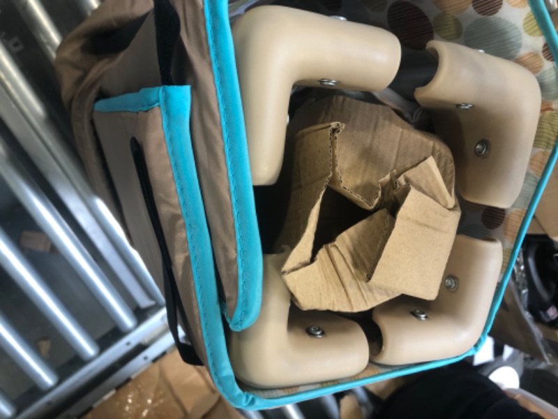 Photo 1 of Dream On Me Zodiak Portable Playard in Coffee and Blue, Lightweight, Packable and Easy Setup Baby Playard, Breathable Mesh Sides and Soft Fabric - Comes with a Removable Padded Mat Coffee/Blue