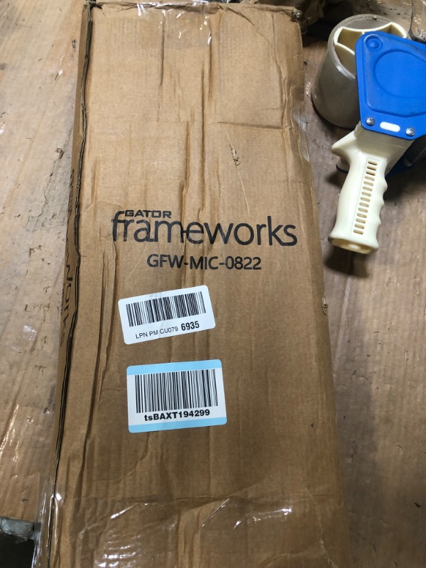 Photo 1 of Gator Frameworks Short Weighted Base Microphone Stand with Telescopic Boom Arm and 2.5 Lbs Counter Weight; Ideal for Desktop, Recording, and Streaming (GFW-MIC-0822) Deluxe Weighted Base