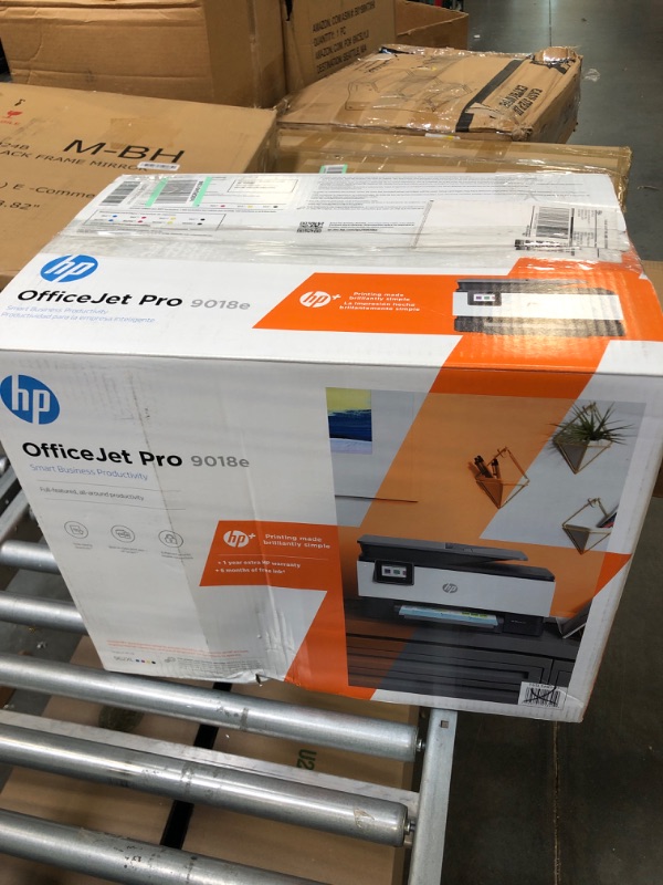 Photo 1 of HP OfficeJet Pro 9018e Wireless All-in-One Inkjet Color Printer, Auto 2-Sided, Print & Copy & Scan & Fax, 22ppm, 4800 x 1200dpi, 35-Sheet ADF, 2.7" Color TS, with Printer Cable
