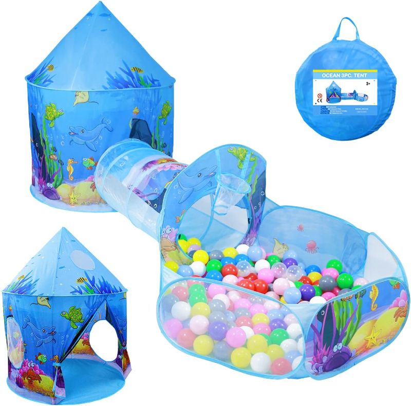 Photo 1 of Ball Pit,Kids Play Tent for Toddlers 1-3,Tunnel for Kids Toddlers 1-3 Gifts for 1 Year Old Boys Toddler Girls(No Balls)