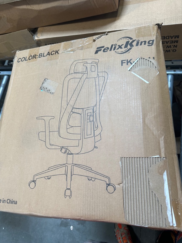 Photo 2 of ***FOR PARTS ONLY*** FelixKing Ergonomic Office Chair, Big and Tall Office Chair, Adjustable Headrest with 2D Armrest, Lumbar Support and PU Wheels, Swivel Computer Task Chair for Office, Tilt Function Computer Chair FK18 18-h Black