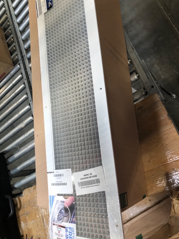 Photo 2 of 8" x 32" or 32" x 8" Cube Core Eggcrate Return Air Grille - Aluminum Rust Proof - HVAC Vent Duct Cover - White [Outer Dimensions: 10.75] 8 x 32 Return Grille