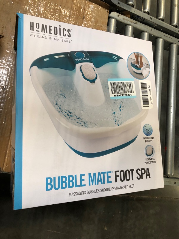 Photo 2 of HoMedics Bubble Mate Foot Spa, Toe Touch Controlled Foot Bath with Invigorating Bubbles and Splash Proof, Raised Massage nodes and Removable Pumice Stone