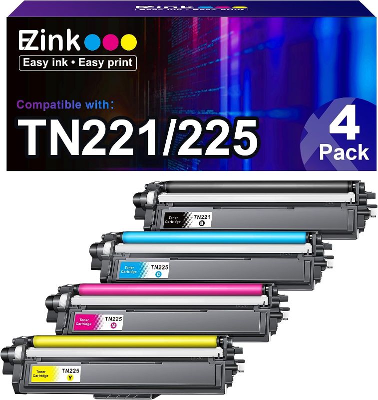 Photo 1 of E-Z Ink (TM Compatible Toner Cartridge Replacement for Brother TN221 TN225 to Use with MFC-9130CW HL-3170CDW HL-3140CW HL-3180CDW MFC-9330CDW (1 Black, 1...