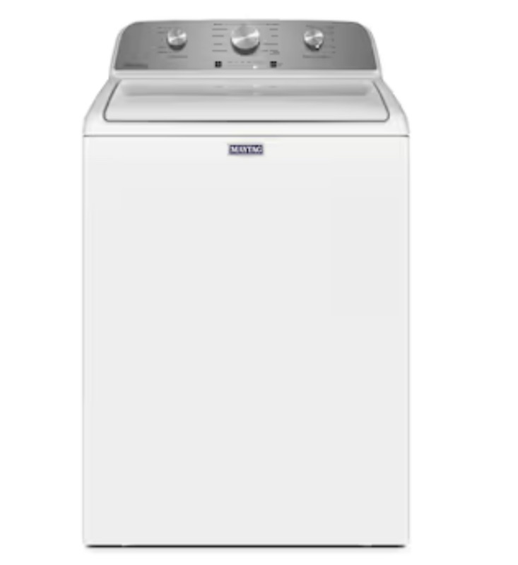 Photo 1 of Maytag 4.5-cu ft High Efficiency Agitator Top-Load Washer (White)