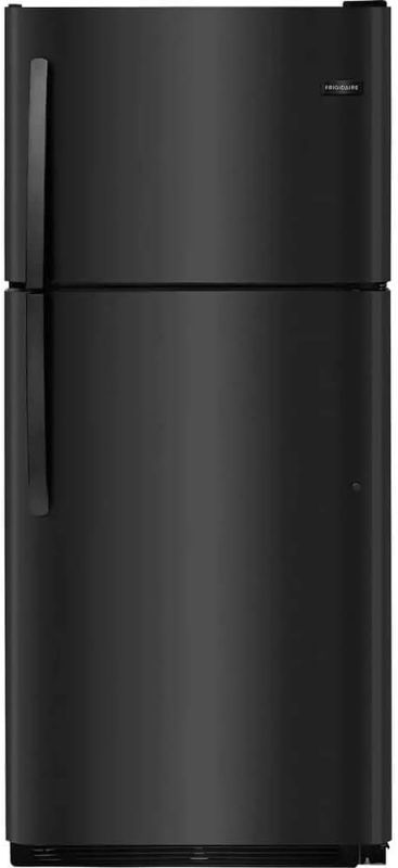 Photo 1 of Frigidaire FFTR2021TB 30 Inch Freestanding Top Freezer Refrigerator with 20 cu. ft. Total Capacity, 2 Glass Shelves, 5.1 cu. ft. Freezer Capacity, in Black