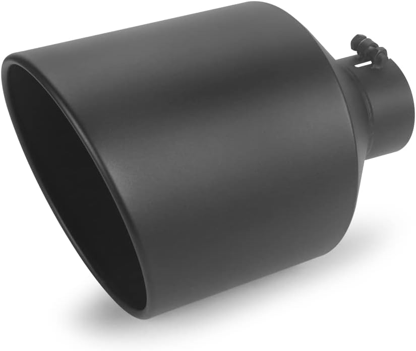 Photo 1 of LCGP 4" inlet to 10" outlet 15" Long Universal Diesel Truck Exhaust Tip,Stainless Steel, Black Powder Coated, Bolt-On Tailtip Painted black 4“x10"x15"