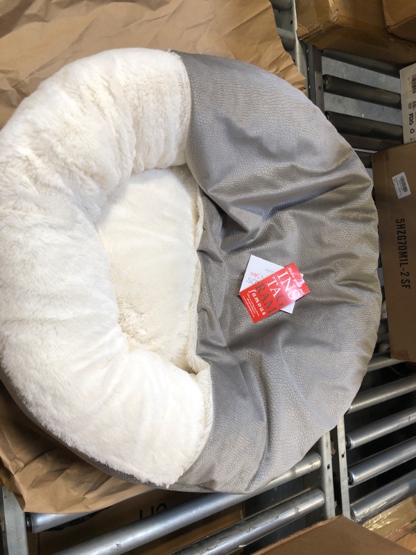 Photo 1 of Best Friends by Sheri Cozy Cuddler Luxury Orthopedic Dog and Cat Bed with Hooded Blanket for Warmth and Security - Machine Washable, Water/Dirt Resistant Base, Multiple Colors in 2 Sizes Gray Ilan Small - 23" x 23"