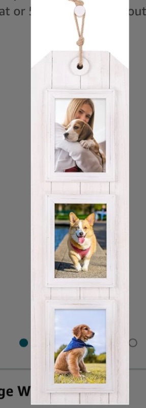 Photo 1 of ABSWHLM 5x7 Hanging Picture Frames Rustic Solid Wood Photo Frames 3 Opening Picture Frame Display 4x6 Pictures with Mat or 5x7 Pictures Without Mat, Vintage White