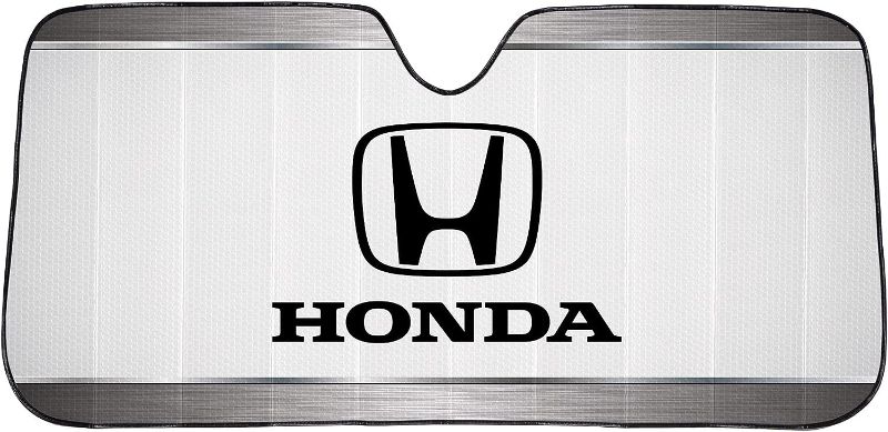 Photo 4 of Plasticolor 003714R01 Honda Logo White Accordion Style Car Truck SUV Front Windshield Sunshade