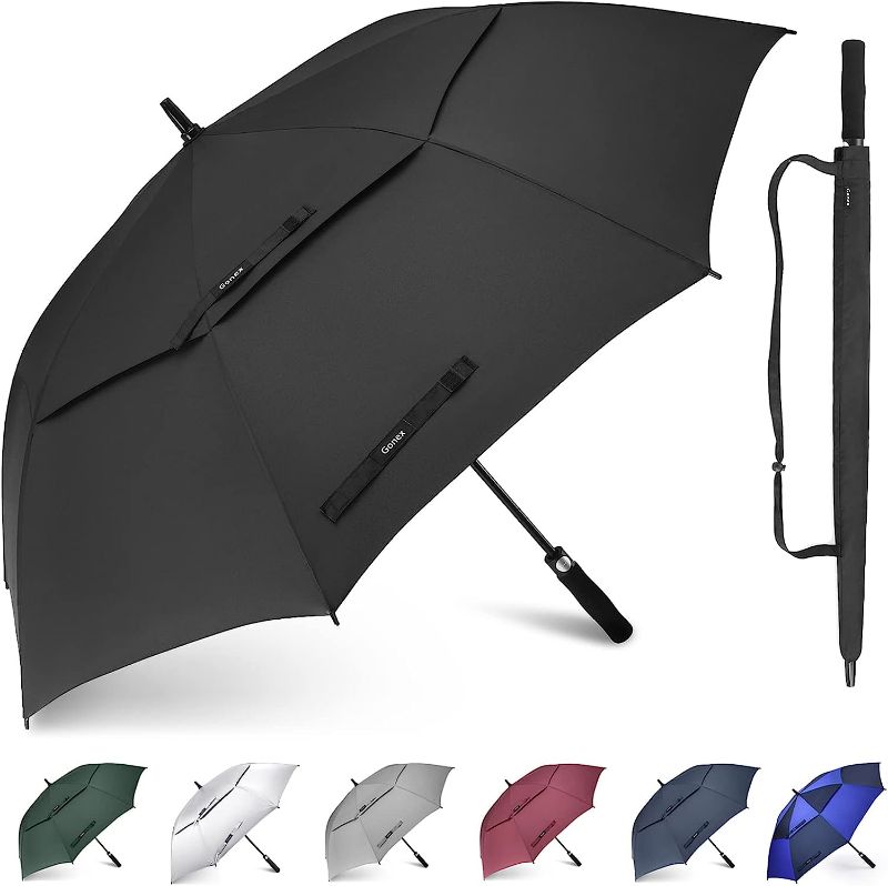 Photo 5 of Gonex 54/62/68 Inch Extra Large Golf Umbrella, Automatic Open Travel Rain Umbrella with Windproof Water Resistant Double Canopy, Oversize Vented Umbrellas for 2-3 Men and UV Protection, Multiple Colors
