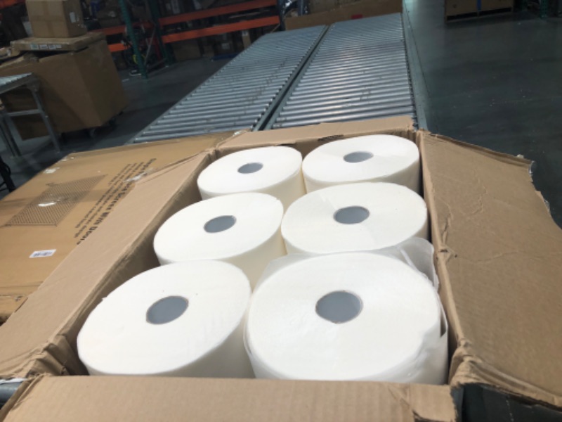 Photo 1 of High Capacity TAD Towel rolls, 10" Roll, White, 6 Rolls Premium Quality Fits Touchless Automatic roll Towel Dispenser