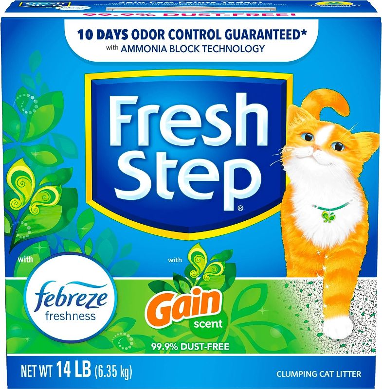 Photo 1 of Fresh Step Advanced Refreshing Gain Scented Clumping Clay Cat Litter, 18.5-lb box