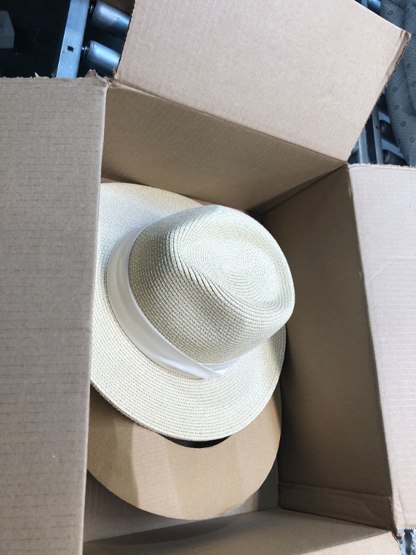 Photo 2 of 
FURTALK Panama Hat Sun Hats for Women Men Wide Brim Fedora Straw Beach Hat UV UPF 50